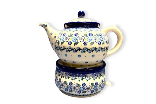 504 Bunzlau Theepot 1,2L met Theelicht 2077X  504 Bunzlau Set Theepot met Theelicht